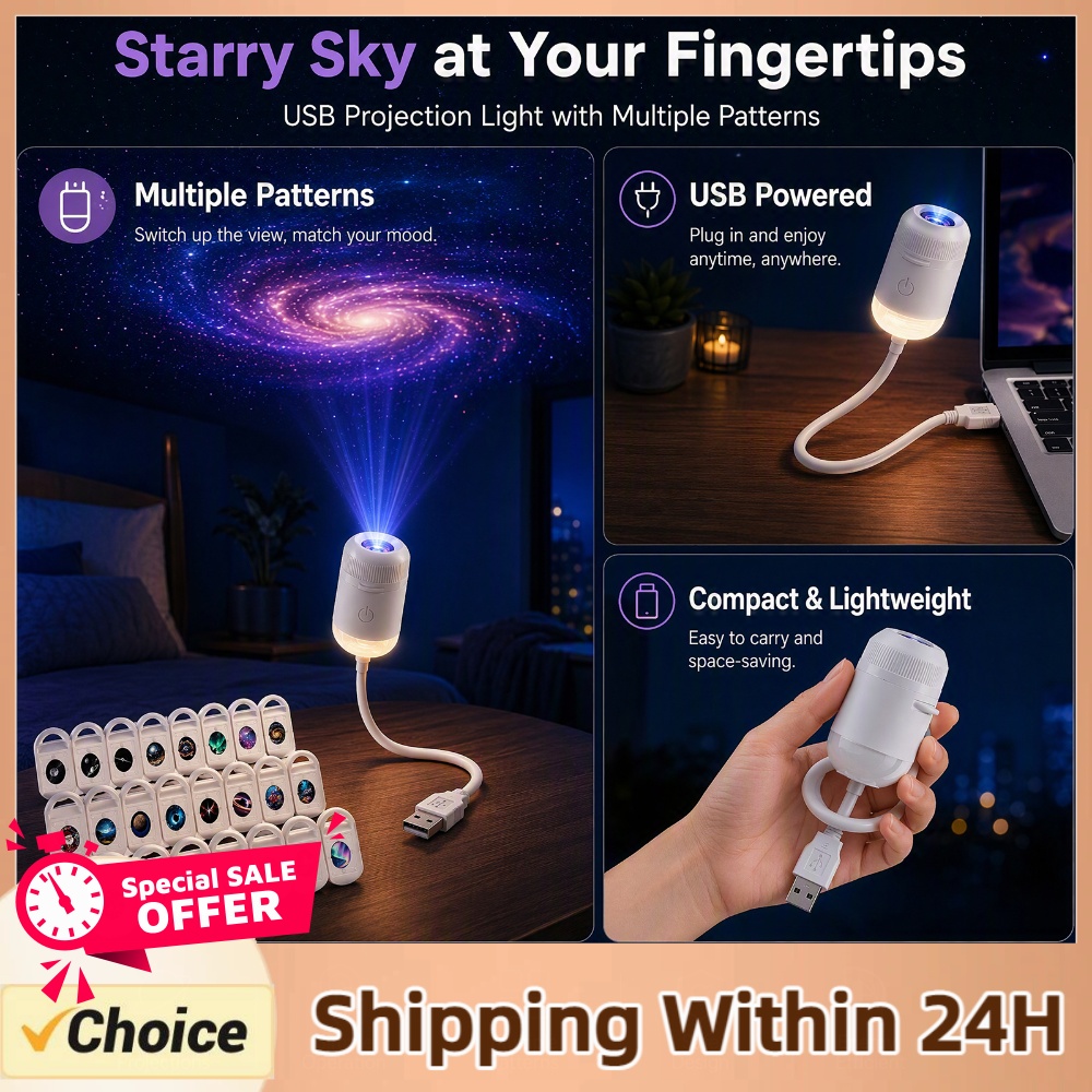 Night Light Projector Stars - USB Starry Sky Projector Lamp HD
