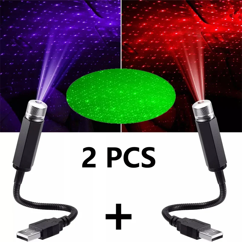 Night Light Projector Stars - Mini Car LED Star Night Light