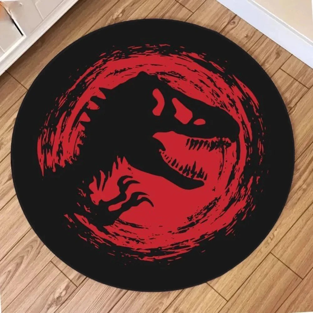 Soft Rug Nursery - Cartoon Dinosaur Carpet, Children RoundDoormat Circular