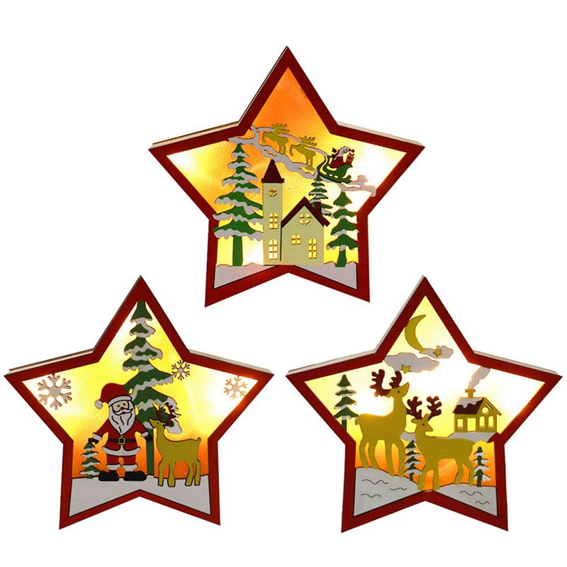 Baby Nursery Wall Lights - AA05 3 PCS LED Wood Star