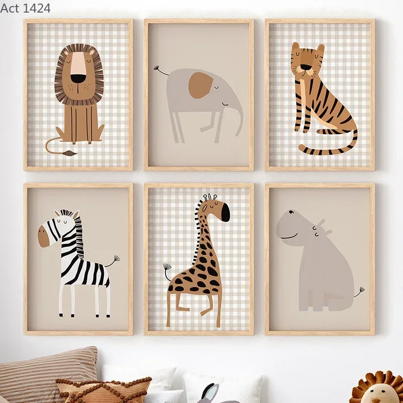 Animals Baby Nursery - Lion Tiger Elephant Giraffe Jungle Animal