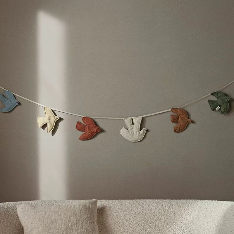 Baby Nursery Bunting - Nordic Ins Style Bird Hanging Decor,