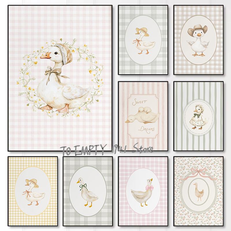 Animals Baby Nursery - Silly Little Goose Nursery Duck Gingham