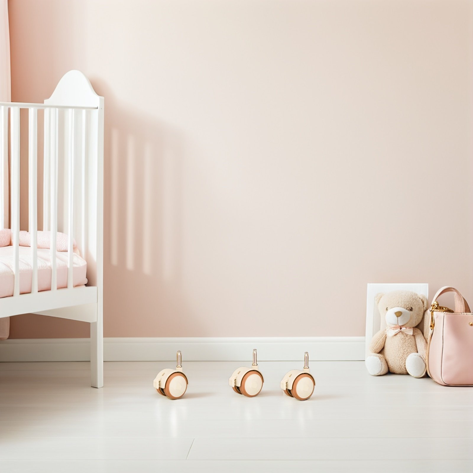 Baby Nursery Cart - 4Pcs Grip Neck Stem Crib Casters