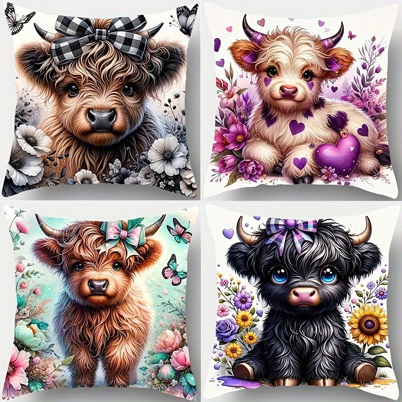 Baby Nursery Chair - Cute Baby Cow Pillowcase Set for