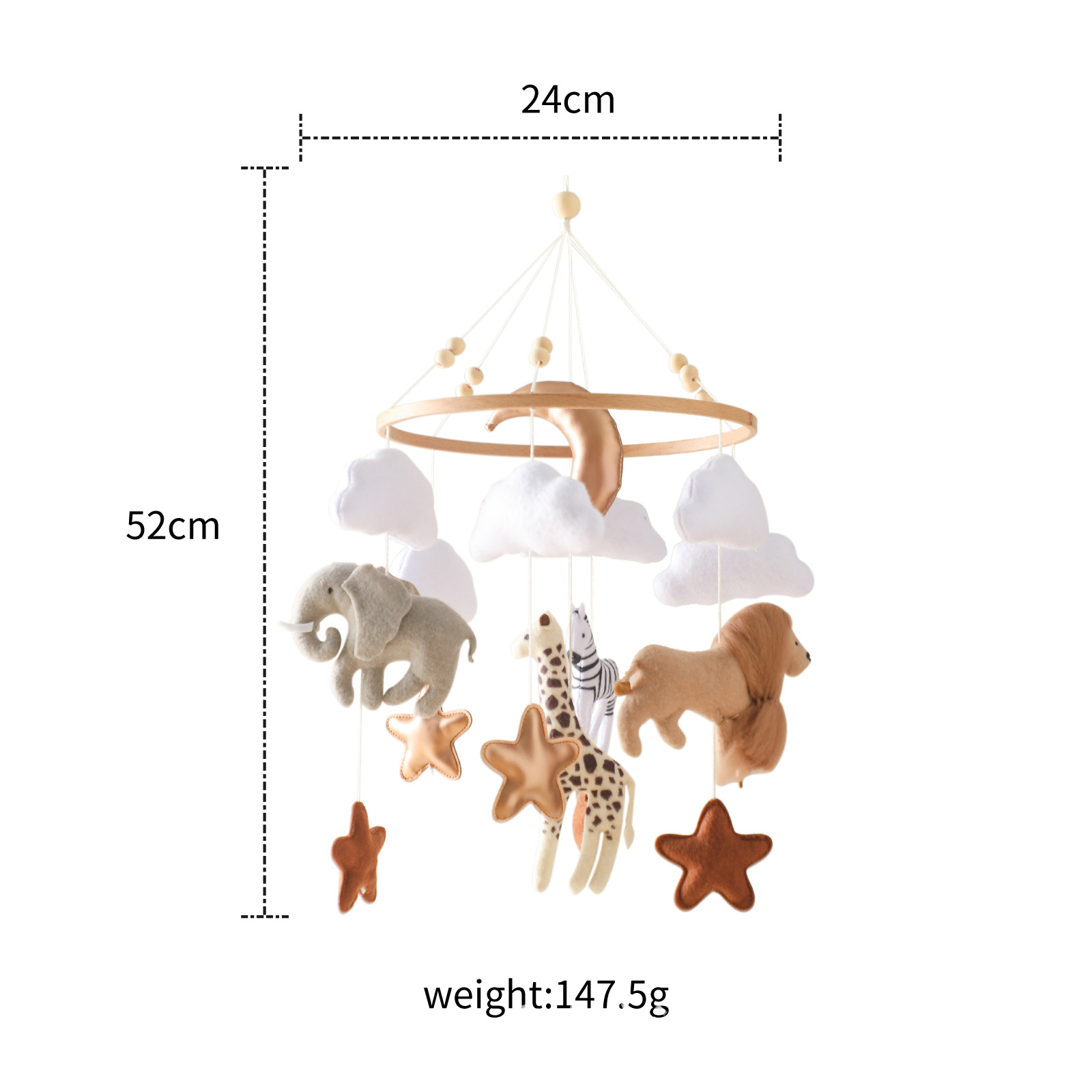 Baby Nursery Crib - Hot Sale Nordic Handmade Felt Jungle
