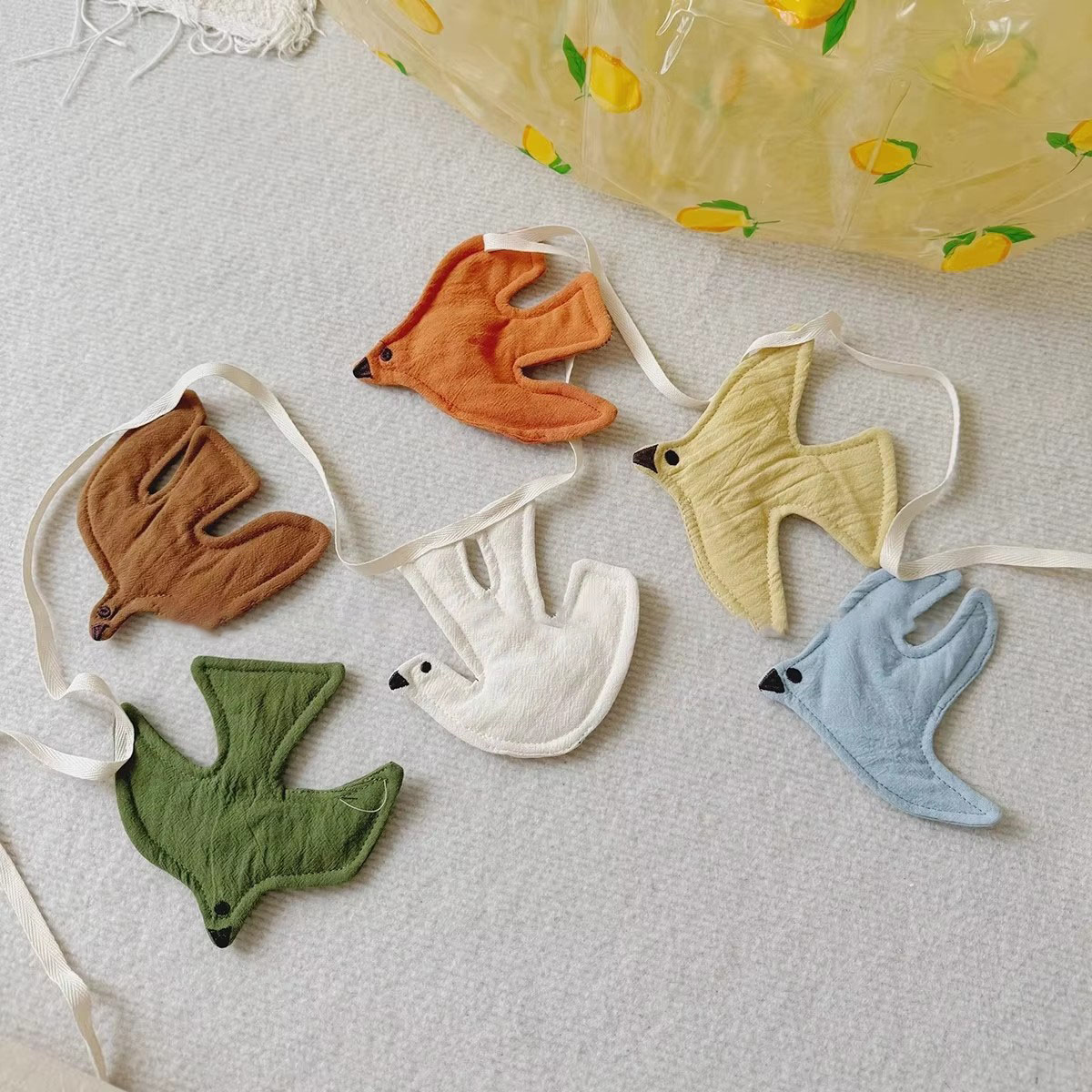 Baby Nursery Bunting - Kids Room Nursery Fabric Bunting Bird