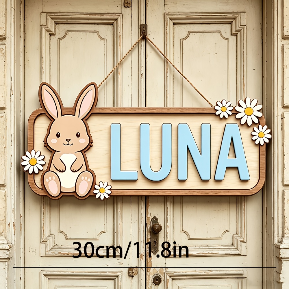 Customizable Bunny & Daisy Woo - Baby Nursery Accent Wall review and price