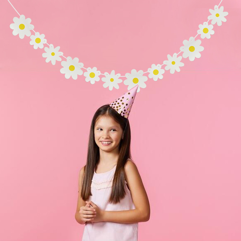 1Set White Daisy Flower Banner - Baby Nursery Bunting review and price