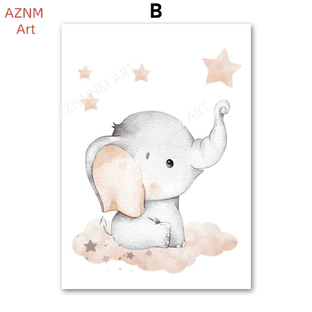 Elephant Balloon Rainbow Moon  - Baby Nursery Wall Art review and price