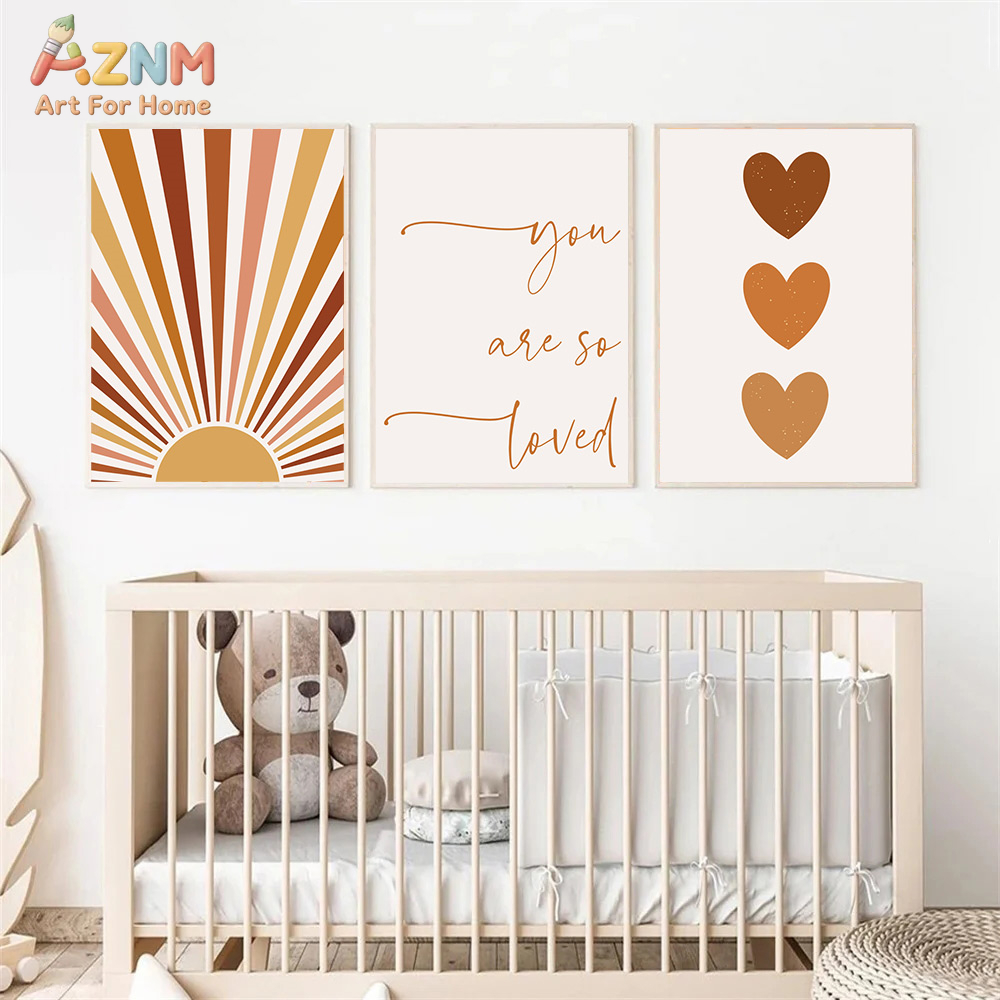 AZNM Boho Sun Moon Rainbow Can - Baby Nursery Wall Art review and price