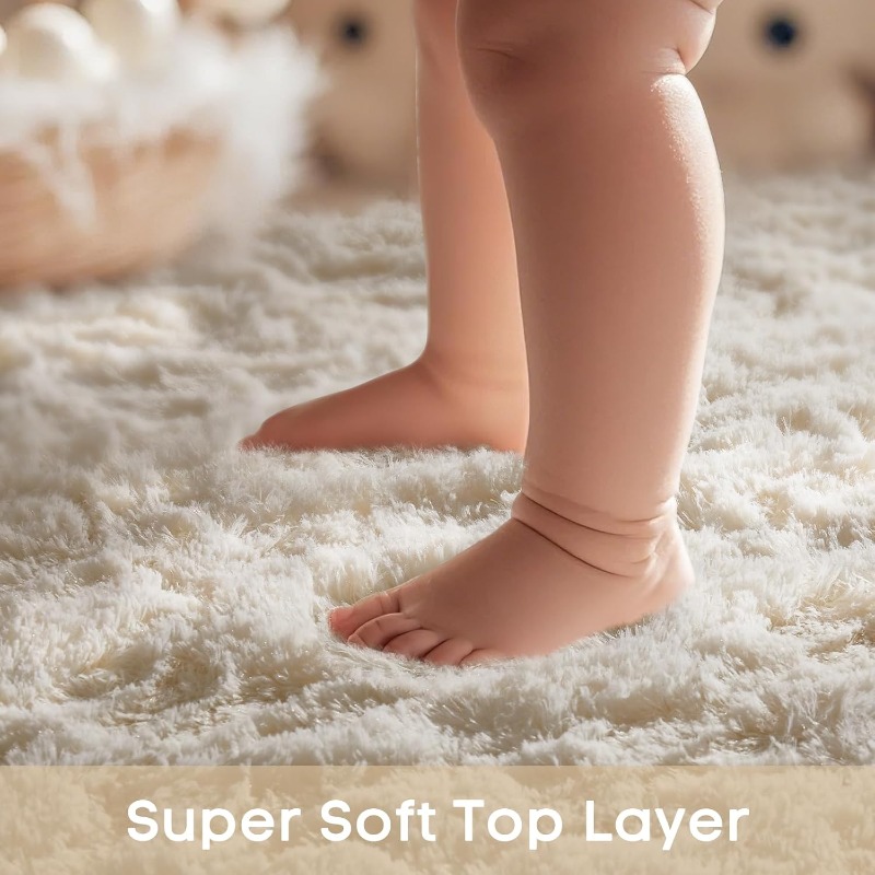 Round Cream White Rug Soft Flu - Soft Rug Nursery review and price