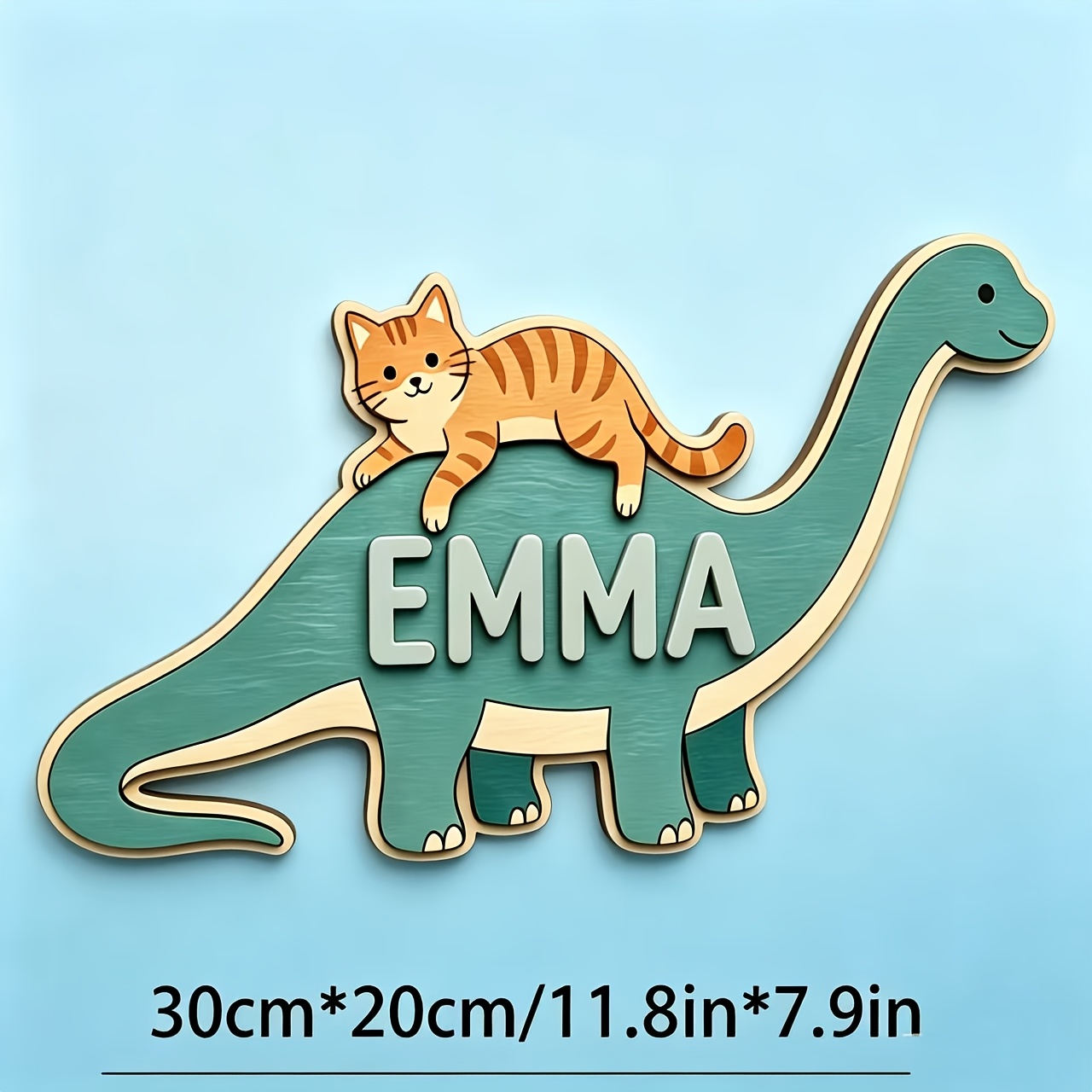 Personalized Cat Riding Dinosa - Baby Nursery Name review and price