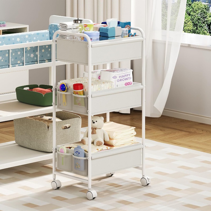 3-Tier Rolling Diaper Cart, Mu - Baby Nursery Cart review and price