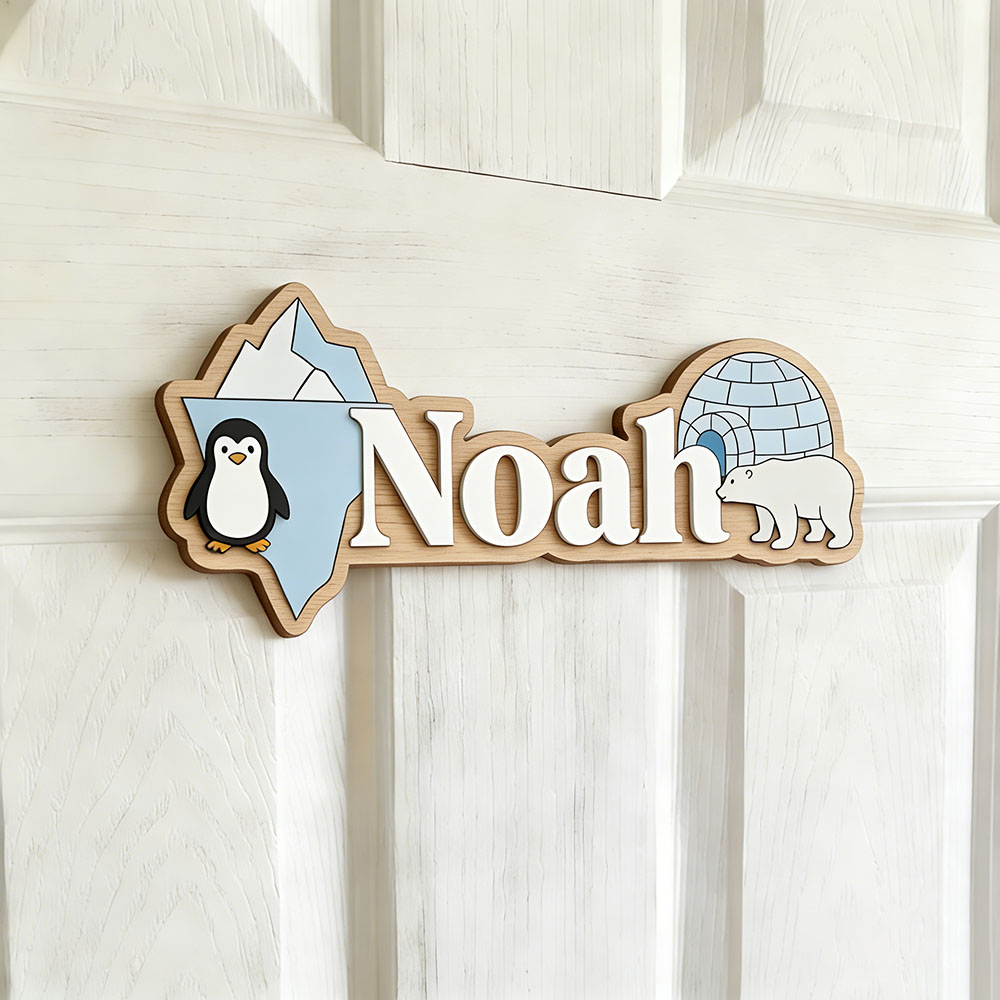 Arctic Penguin & Polar Bear Cu - Baby Nursery Name review and price