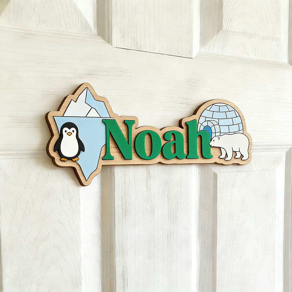 Arctic Penguin & Polar Bear Cu - Baby Nursery Name review and price