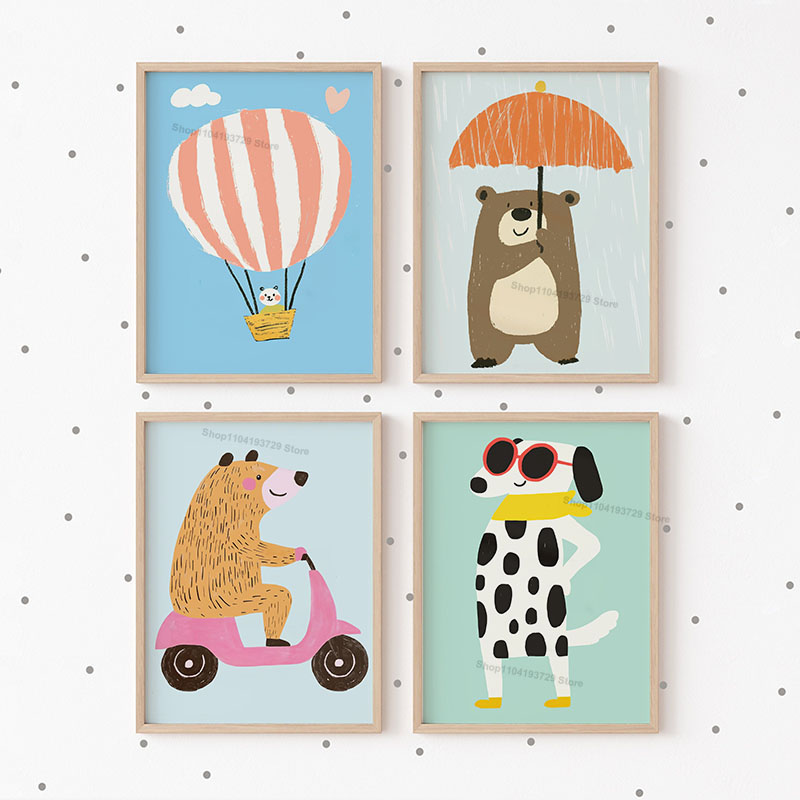 Funny Animals Bear Tiger Dog C - Animals Baby Nursery review and price