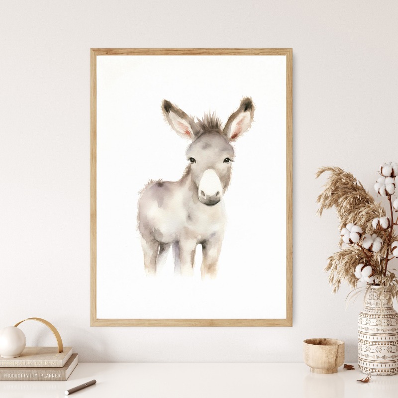 Watercolor Farm Animals Baby H - Baby Nursery Animal Pictures review and price