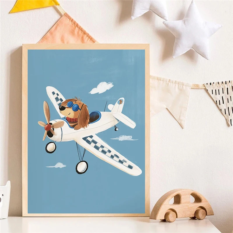 Dog Airplane Lion in Car Anima - Baby Nursery Wall Art review and price