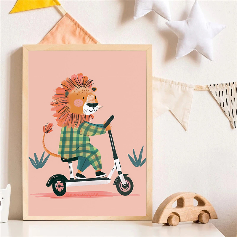 Dog Airplane Lion in Car Anima - Baby Nursery Wall Art review and price