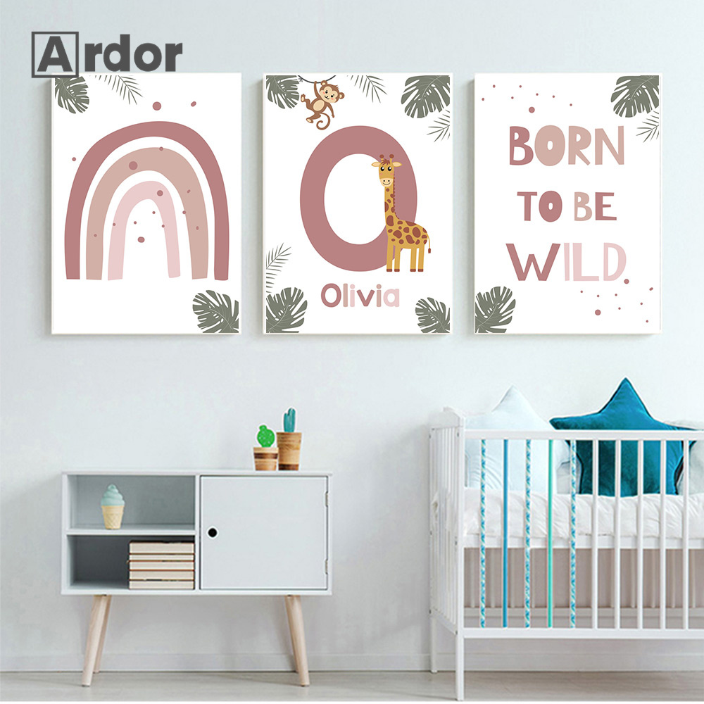 Nordic Jungle Animal Posters C - Baby Nursery Animal Pictures review and price