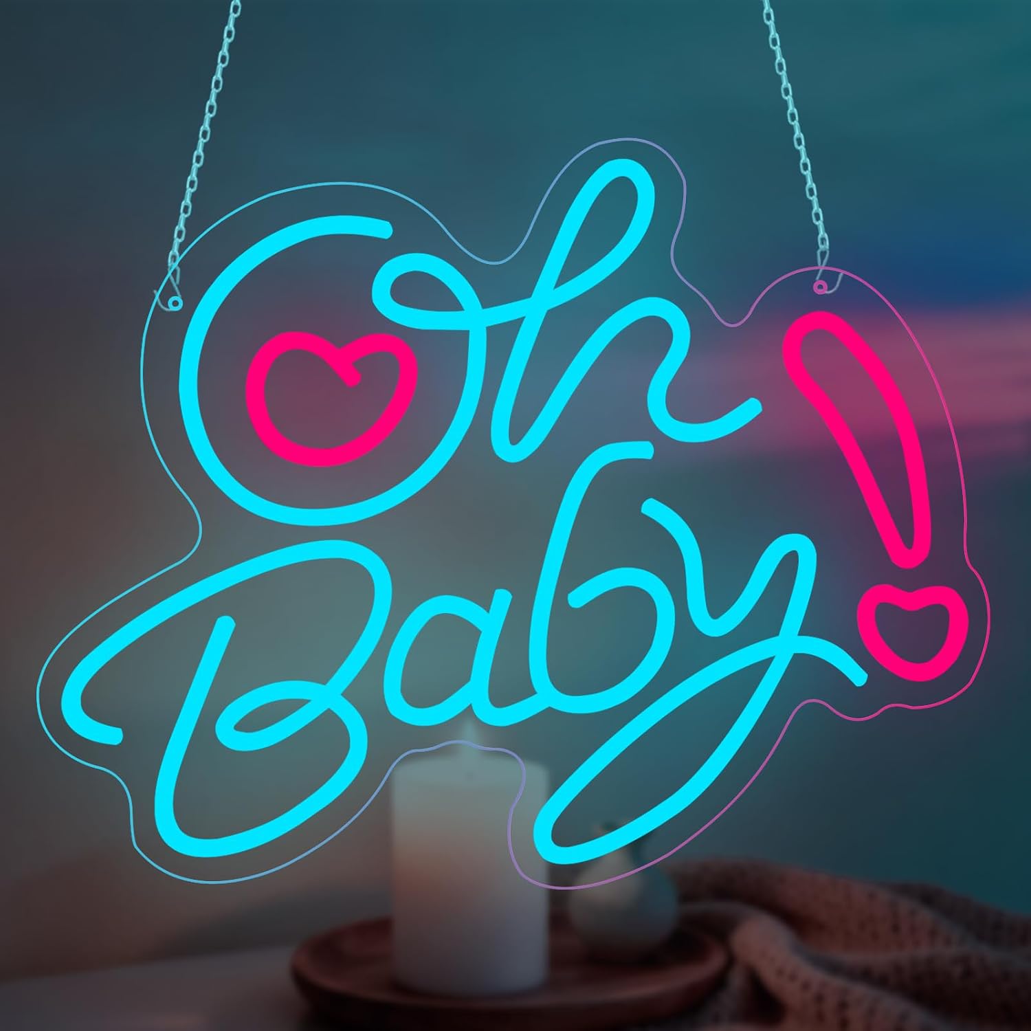 Oh Baby Heart LED Neon Sign US - Baby Nursery Wall Lights review and price