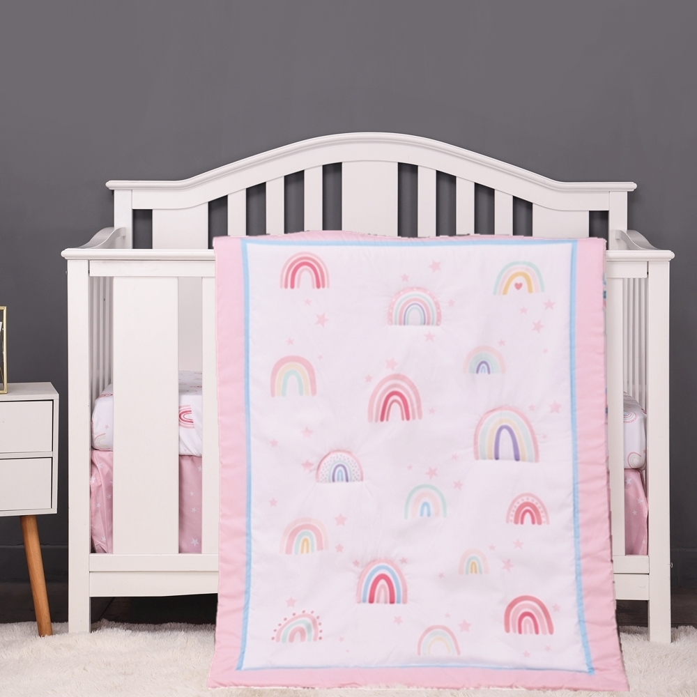 3Pcs Rainbow Baby Infant Crib  - Baby Nursery Sets review and price