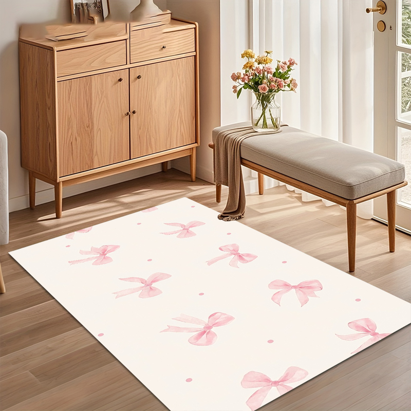 Watercolor Pink Bow Area Rug N - Soft Rug Nursery review and price
