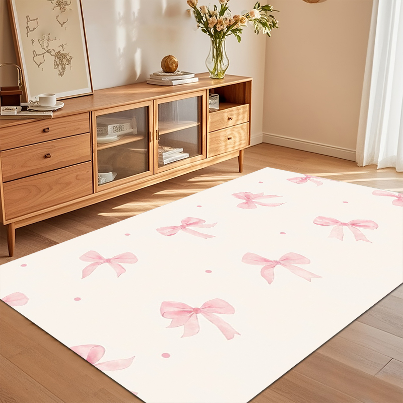 Watercolor Pink Bow Area Rug N - Soft Rug Nursery review and price