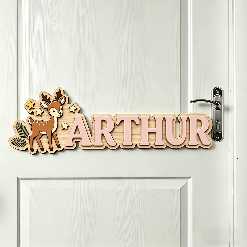 Custom Deer & Star Wooden Name - Baby Nursery Name review and price