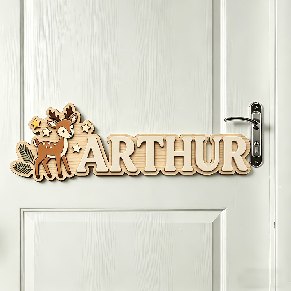 Custom Deer & Star Wooden Name - Baby Nursery Name review and price