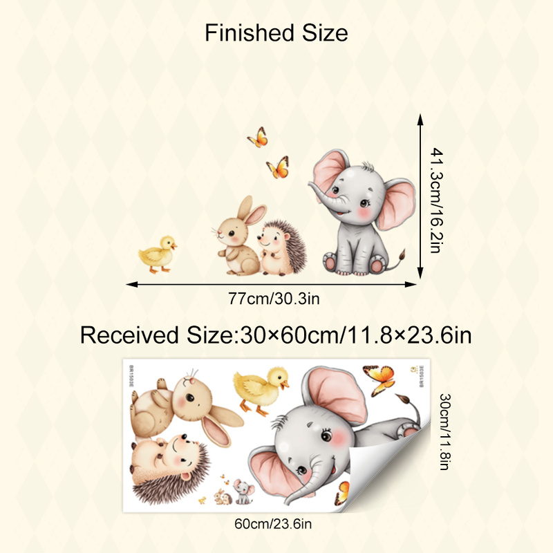 Cartoon Animal Wall Sticker -  - Baby Nursery Wall Art review and price