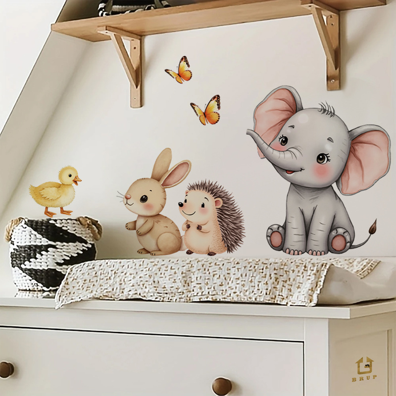 Cartoon Animal Wall Sticker -  - Baby Nursery Wall Art review and price