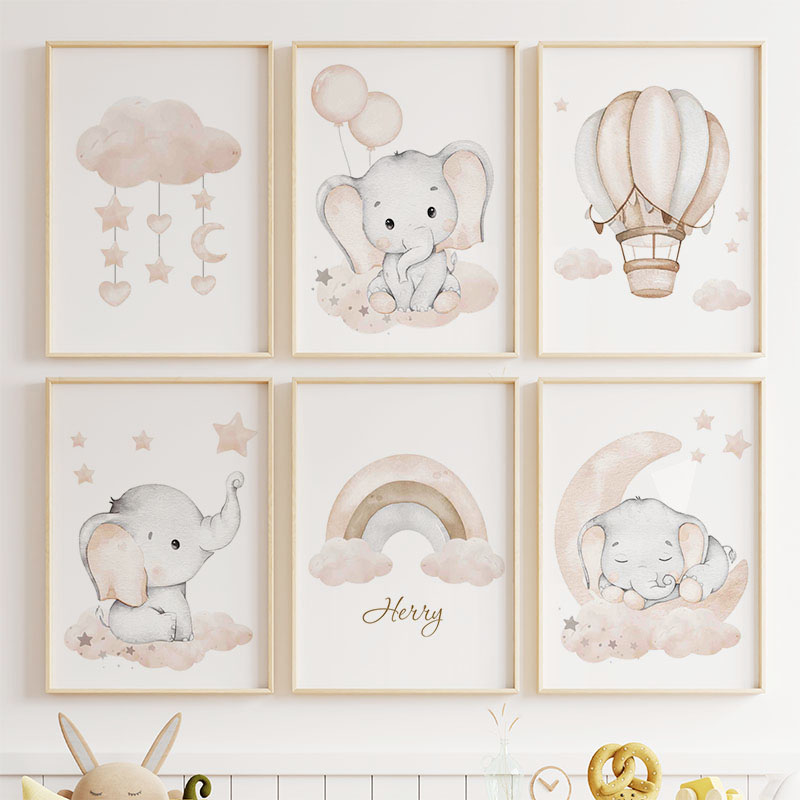 Cute Elephant Hot Balloon Moon - Animals Baby Nursery review and price
