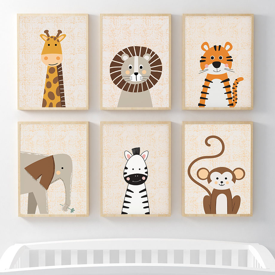 Lion Giraffe Elephant Zebra Mo - Animals Baby Nursery review and price