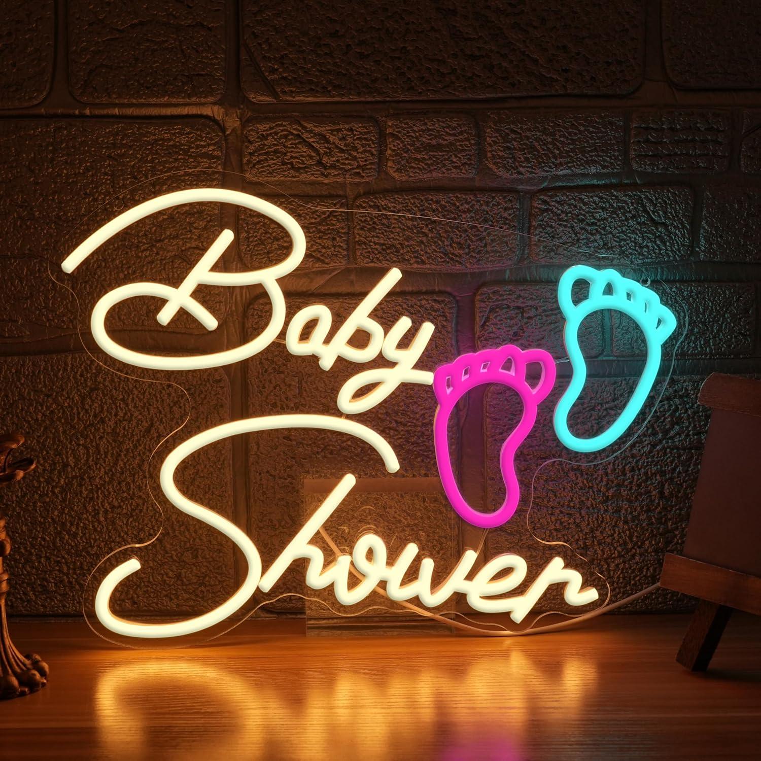 Baby Shower Neon Sign USB Dimm - Baby Nursery Wall Lights review and price