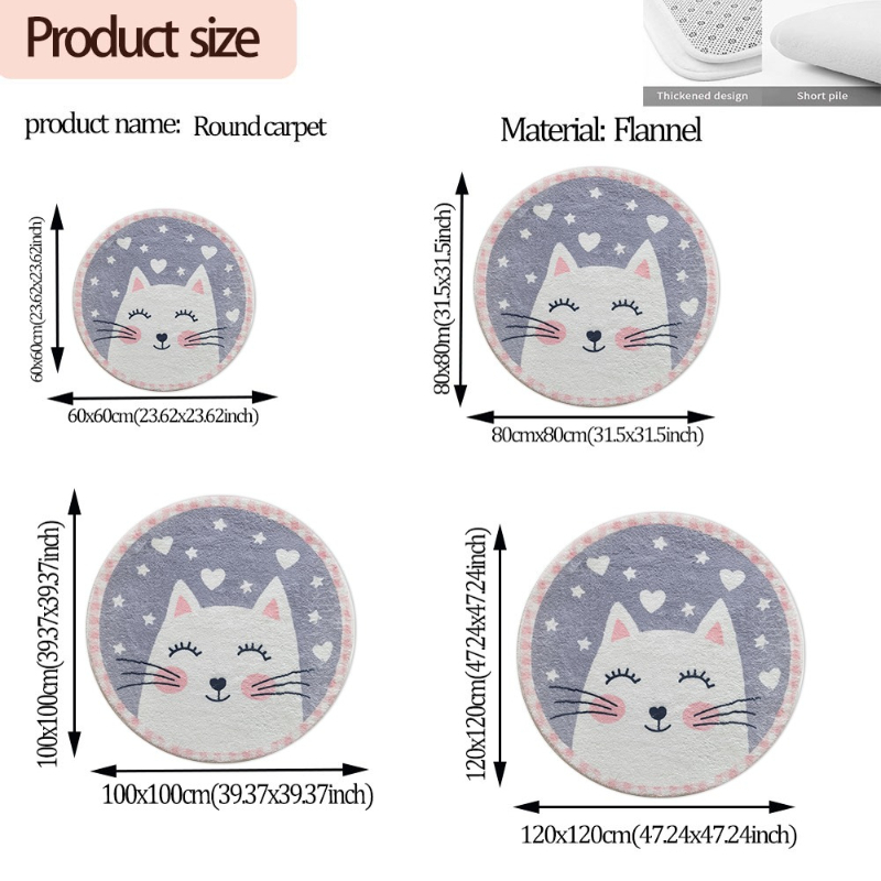 Cute Cat Round Rug Flannel Sof - Soft Rug Nursery review and price