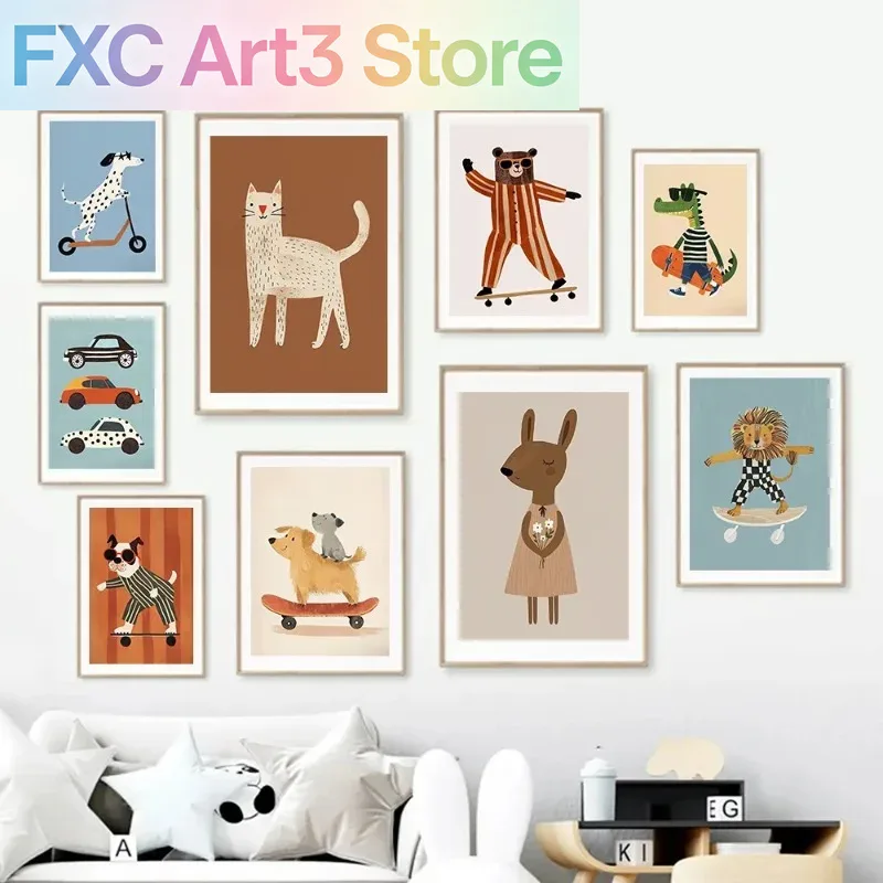 1pc frameless Funny Animals Ra - Animals Baby Nursery review and price