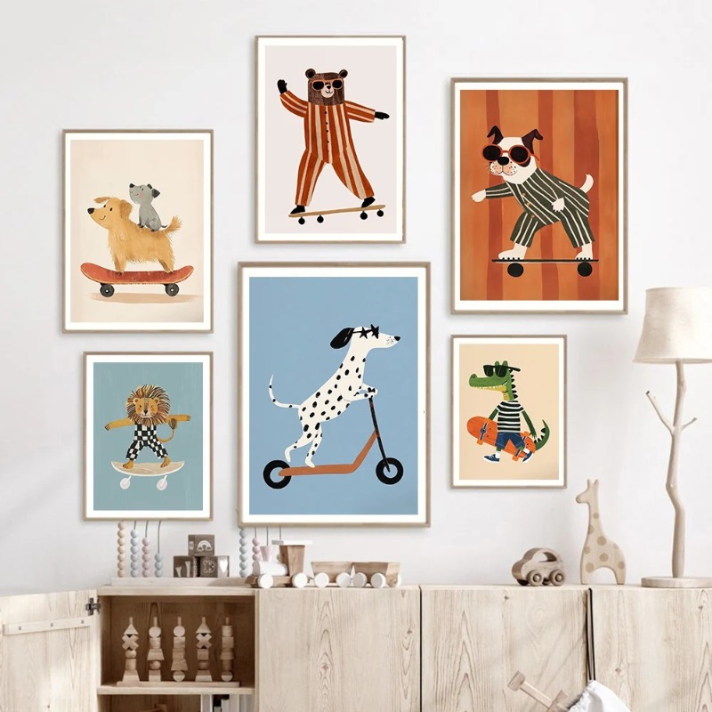 1pc frameless Funny Animals Ra - Animals Baby Nursery review and price