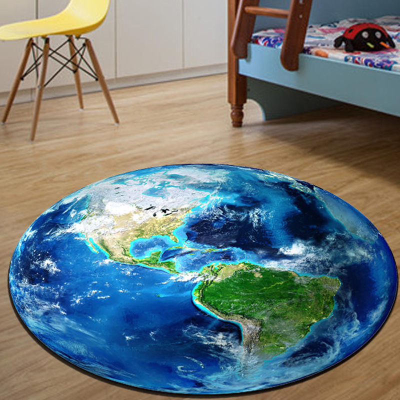 Realistic Blue Full Moon Print - Soft Rug Nursery review and price