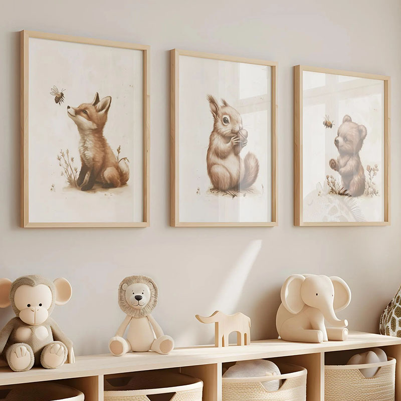Bear Rabbit Fox Deer Squirrel  - Animals Baby Nursery review and price