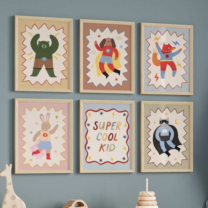 Funny Cartoon Super Cool Kid N - Animals Baby Nursery review and price