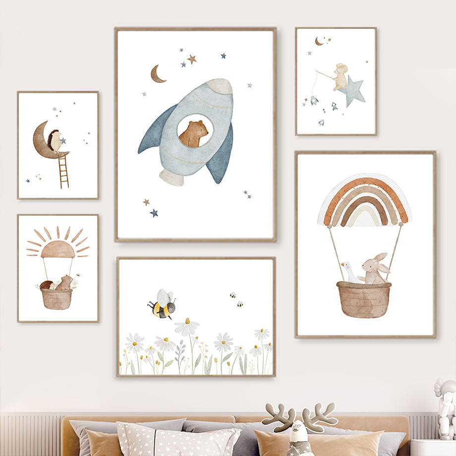 Cartoon Animals Nursery Wall A - Baby Nursery Animal Pictures review and price