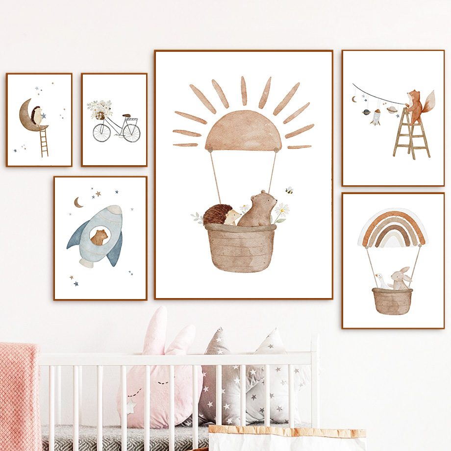 Cartoon Animals Nursery Wall A - Baby Nursery Animal Pictures review and price